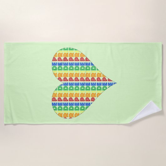 LGBT Gay Pride Monat Feier Rainbow Herz Strandtuch (Vorderseite)