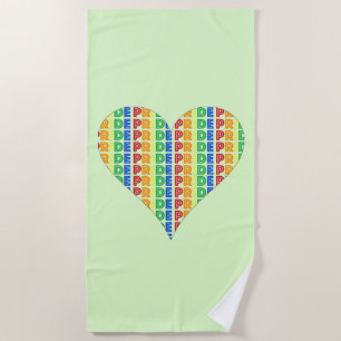 LGBT Gay Pride Monat Feier Rainbow Herz Strandtuch