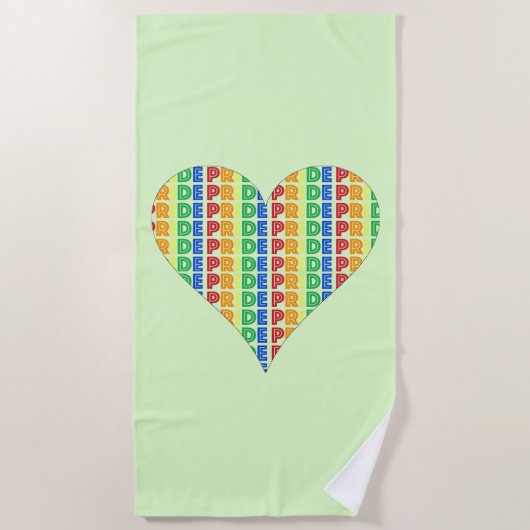 LGBT Gay Pride Monat Feier Rainbow Herz Strandtuch (Vorderseite)