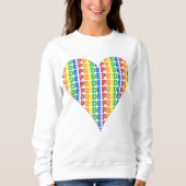 LGBT Gay Pride Monat Feier Rainbow Herz Sweatshirt (Vorderseite)