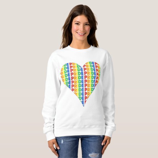 LGBT Gay Pride Monat Feier Rainbow Herz Sweatshirt (Vorne ganz)