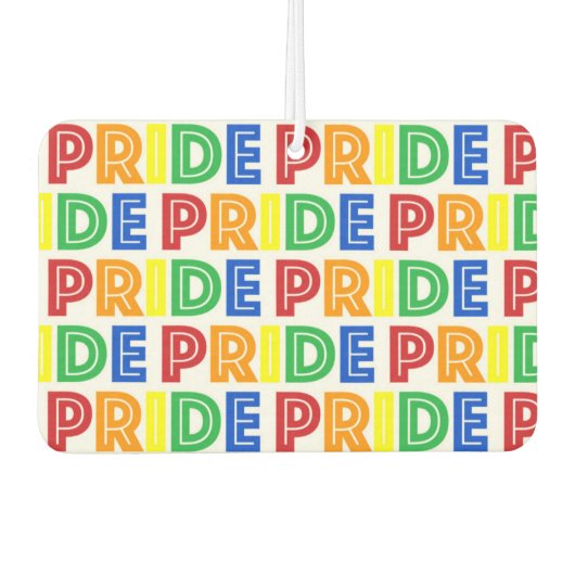 LGBT Gay Pride Monat Feier Regenbogen Buchstaben Autolufterfrischer (Vorderseite)
