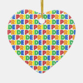 LGBT Gay Pride Monat Feier Regenbogen Buchstaben Keramik Ornament (Vorne)