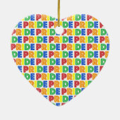 LGBT Gay Pride Monat Feier Regenbogen Buchstaben Keramik Ornament (Hinten)
