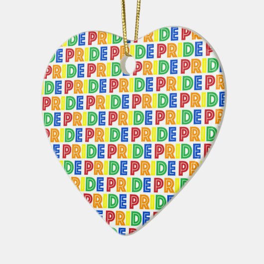 LGBT Gay Pride Monat Feier Regenbogen Buchstaben Keramik Ornament (Links)