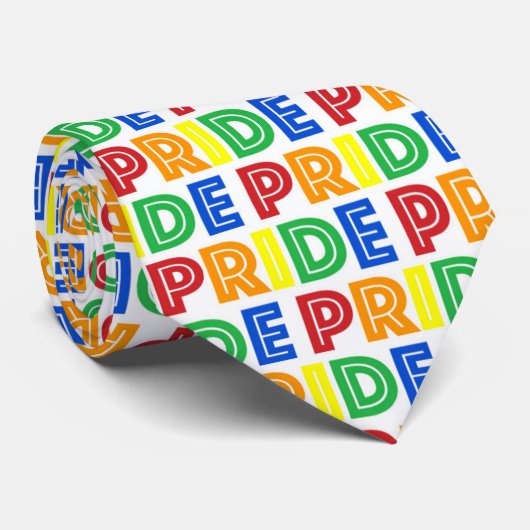 LGBT Gay Pride Monat Feier Regenbogen Buchstaben Krawatte (Gerollt)
