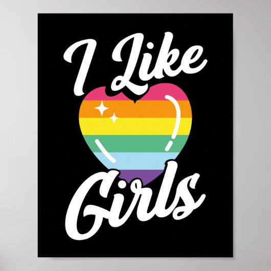 LGBT Gay Pride Monat I like Girls Poster (Vorne)