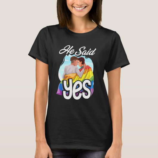 Lgbt Gay Pride Monat sagte er ja T-Shirt (Vorderseite)