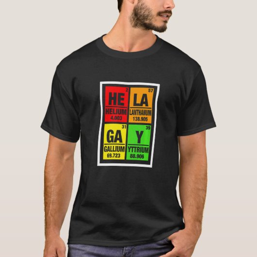 LGBT Gay Pride Month Elements Hela Gay Ihn T-Shirt (Vorderseite)