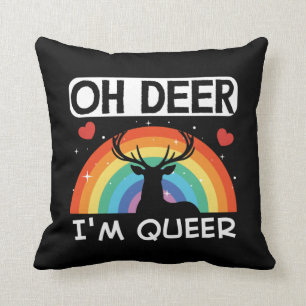 LGBT Gay Pride Month Oh Deer Im Que Rainbow Kissen