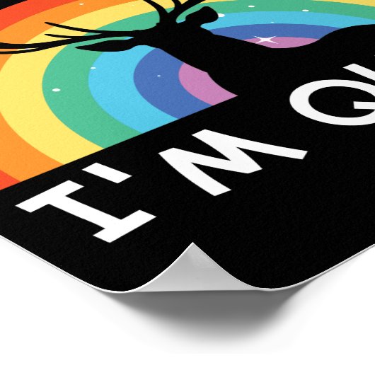 LGBT Gay Pride Month Oh Deer Im Que Rainbow Poster (Ecke)