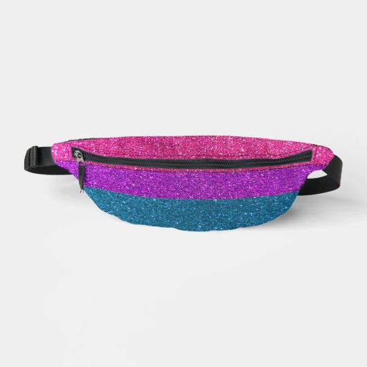 LGBT Gay Pride Pink und Blue Glitzer Glam Luxury Bauchtasche (Vorderseite)