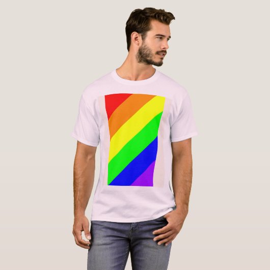 LGBT Gay Pride Rainbow Colors T - Shirt (Vorne ganz)