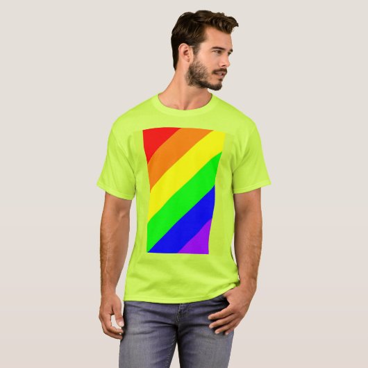LGBT Gay Pride Rainbow Colour Safety T - Shirt (Vorne ganz)