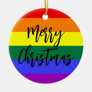 LGBT Gay Pride Rainbow Custom Foto Christmas Keramik Ornament