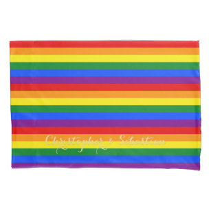 LGBT-Gay Pride-Rainbow-Farbstreifen LGBTQ-Hochzeit Kissenbezug