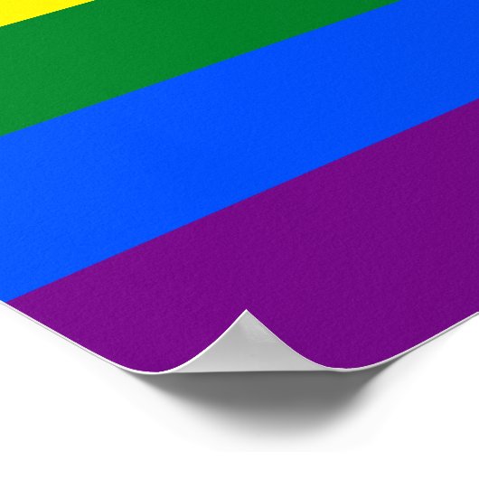 LGBT Gay Pride Rainbow Flag Square Poster (Ecke)