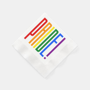 LGBT Gay Pride Rainbow Flag Typografie LGBTQ Party Serviette