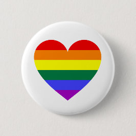 LGBT Gay Pride Rainbow Heart Button