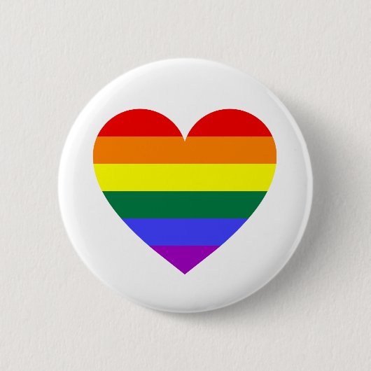 LGBT Gay Pride Rainbow Heart Button (Vorderseite)