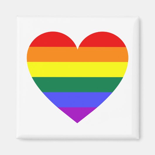 LGBT Gay Pride Rainbow Heart Magnet (Vorne)