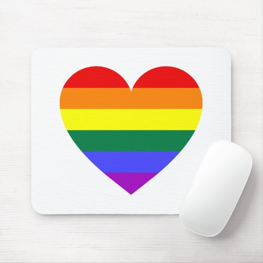 LGBT Gay Pride Rainbow Heart Mousepad (Mit Mouse)