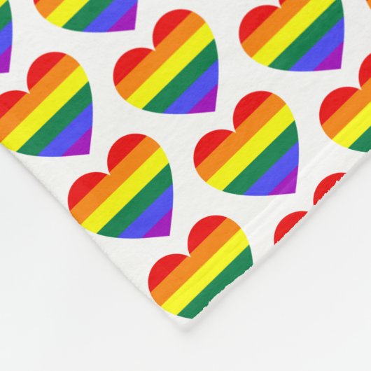 LGBT Gay Pride Rainbow Herzmuster Fleecedecke (Ecke)