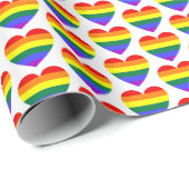 LGBT Gay Pride Rainbow Herzmuster Geschenkpapier (Rolleneckpunkt)