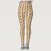 LGBT Gay Pride Rainbow Herzmuster Leggings (Vorderseite)