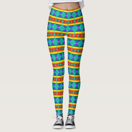 LGBT Gay Pride Rainbow Herzmuster Leggings (Vorderseite)