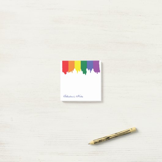 LGBT Gay Pride Rainbow Paint Personalisiert Post-it Klebezettel (Auf Schreibtisch)