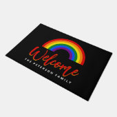 LGBT | Gay Pride Rainbow Personalisieren Black Fußmatte (Schrägansicht)