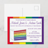 LGBT-Gay Pride-Rainbow-Schicht-Wedelscheibe Einladungspostkarte (Vorne/Hinten)