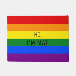 LGBT Gay Pride-Regenbogen-Flagge färbt lustigen Fußmatte