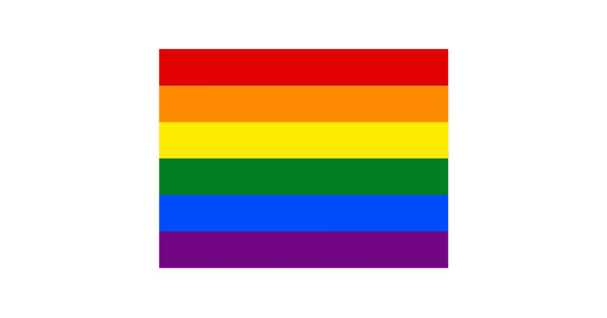 LGBT Gay Pride-Regenbogen-Flagge Postkarte | Zazzle.de