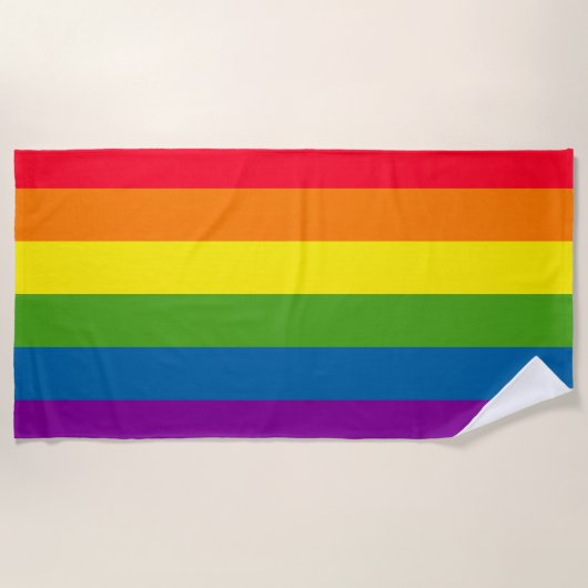 LGBT Gay Pride-Regenbogen-Flagge Strandtuch (Vorderseite)