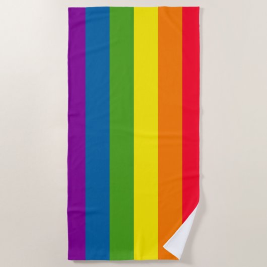 LGBT Gay Pride-Regenbogen-Flagge Strandtuch (Vorderseite)