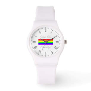 LGBT Gay Pride-Regenbogen-Flagge! Zeit für Armbanduhr