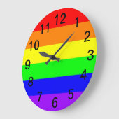 LGBT Gay Pride-Regenbogen-Flagge! Zeit für Große Wanduhr (Winkel)