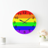 LGBT Gay Pride-Regenbogen-Flagge! Zeit für Große Wanduhr (Zuhause)