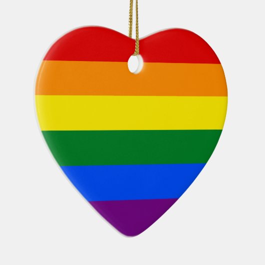 LGBT Gay Pride-Regenbogen-Flaggen-Streifen Keramik Ornament (Rechts)