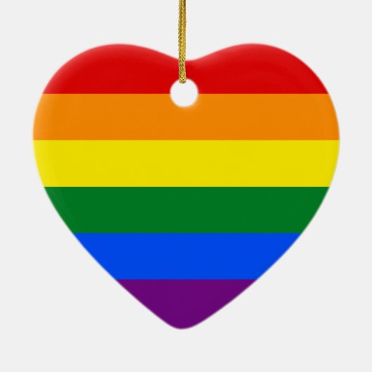 LGBT Gay Pride-Regenbogen-Flaggen-Streifen Keramik Ornament (Hinten)