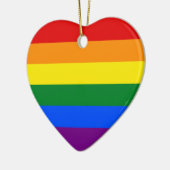 LGBT Gay Pride-Regenbogen-Flaggen-Streifen Keramik Ornament (Links)