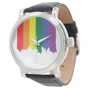 LGBT-Gay Pride-Regenbogen-Paint Armbanduhr