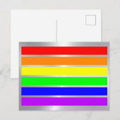 LGBT Gay Pride Regenbogenfarben glänzend Silber Postkarte (Vorne/Hinten)