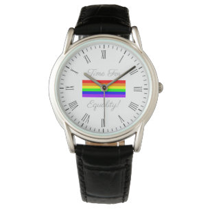 LGBT Gay Pride Regenbogenflagge! Zeit für Gleichh Armbanduhr