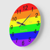 LGBT Gay Pride Regenbogenflagge! Zeit für Gleichhe Große Wanduhr (Winkel)