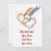 LGBt Gay Pride Schöne Regenbogenherzen & Zitat Postkarte (Vorne/Hinten)