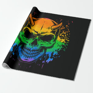 LGBT Gay Pride Skull Rainbow Geschenkpapier