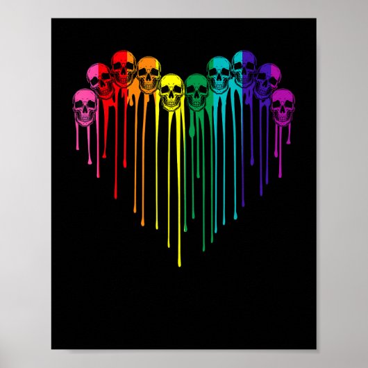 LGBT-Gay Pride Startet Flag Skull Herz LGBT Suppo Poster (Vorne)